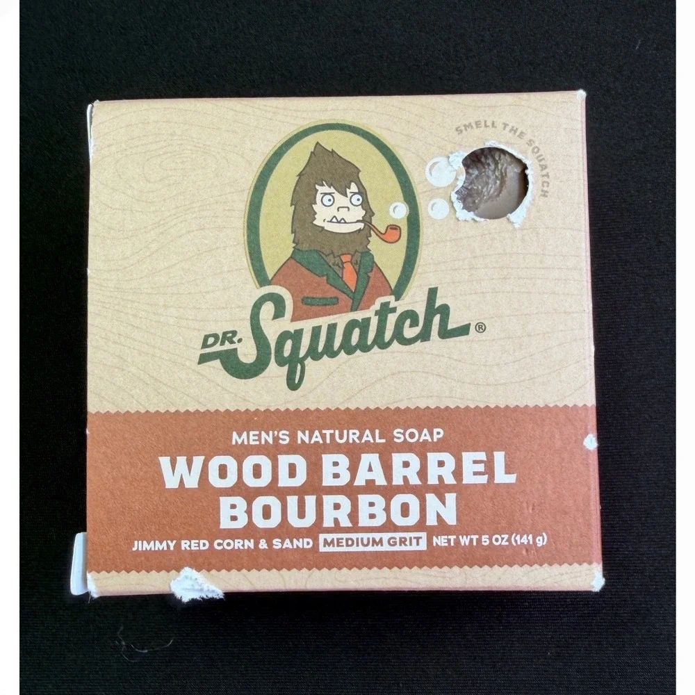 Dr Squatch Wood Barrel Men Natural Soap 5oz Medium Grit Bar Exfoliate‎